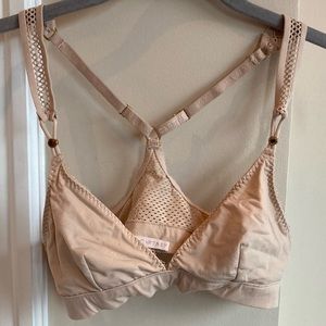 Stella McCartney eyelet lace racerback bralette in beige